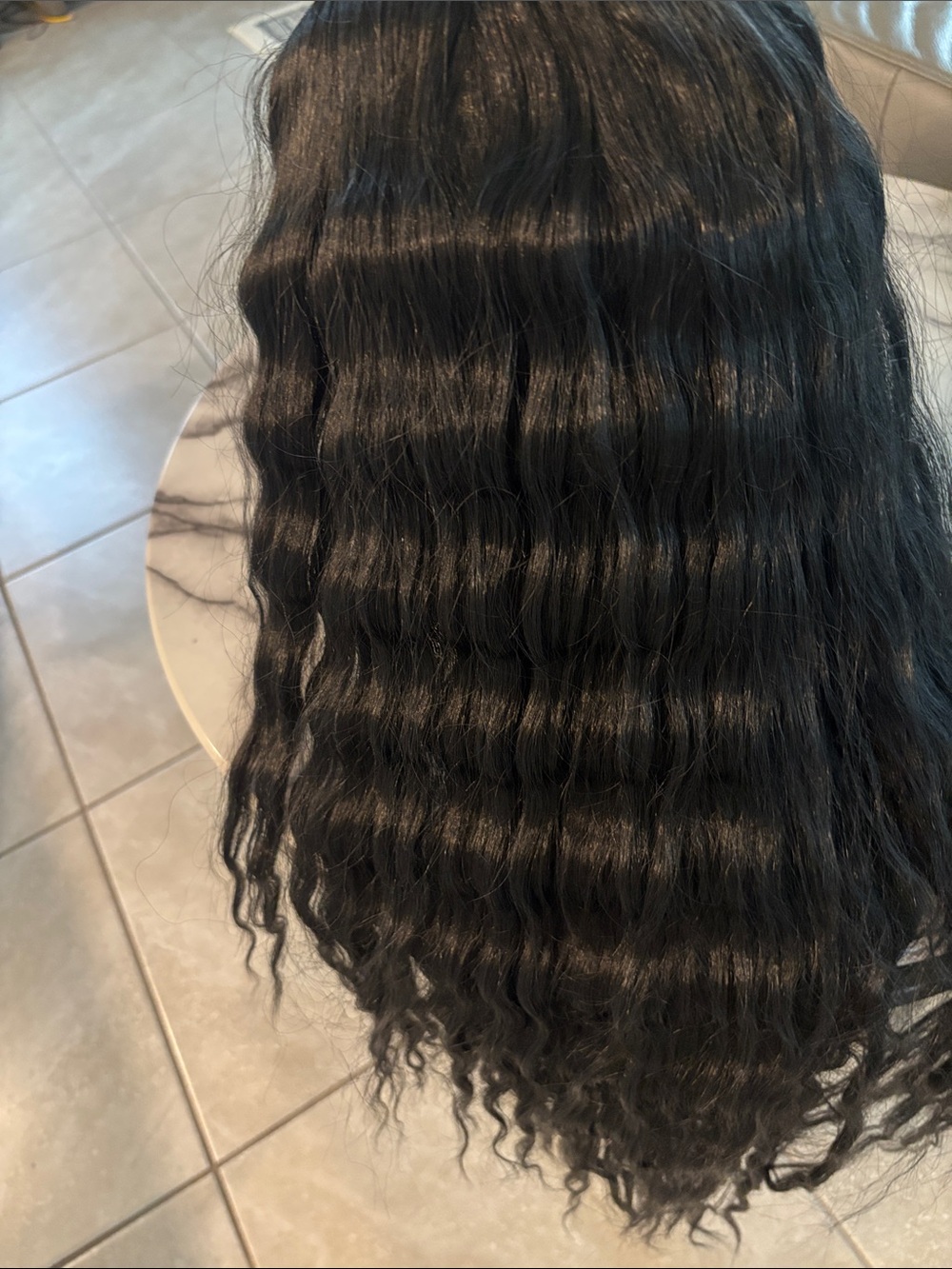 Black Lace Front Human Hair Wig - Natural Black - Picture 3 of 6